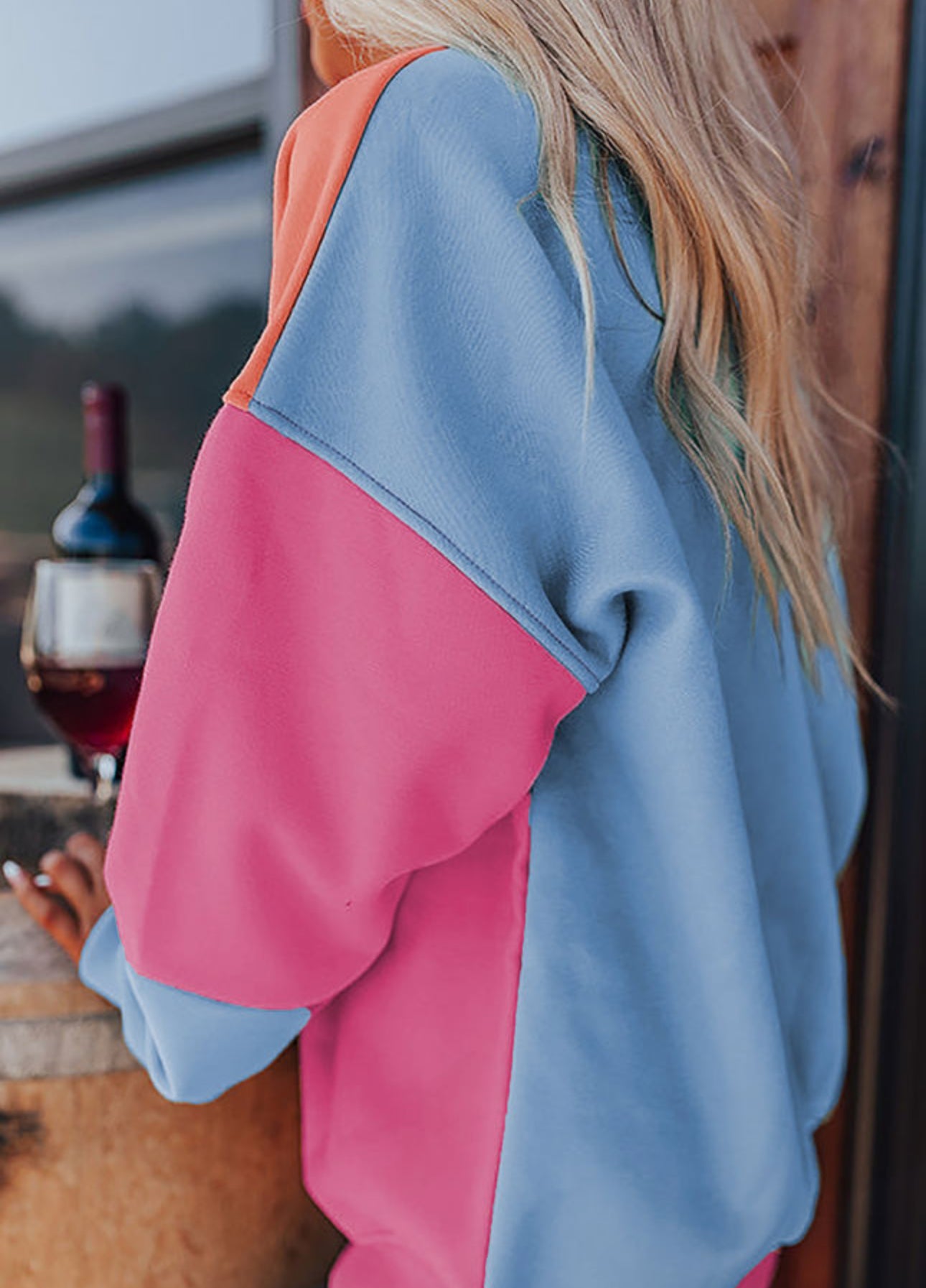 Colorblock drop shoulder sweatshirt