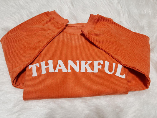 Thankful corded sweatshirt