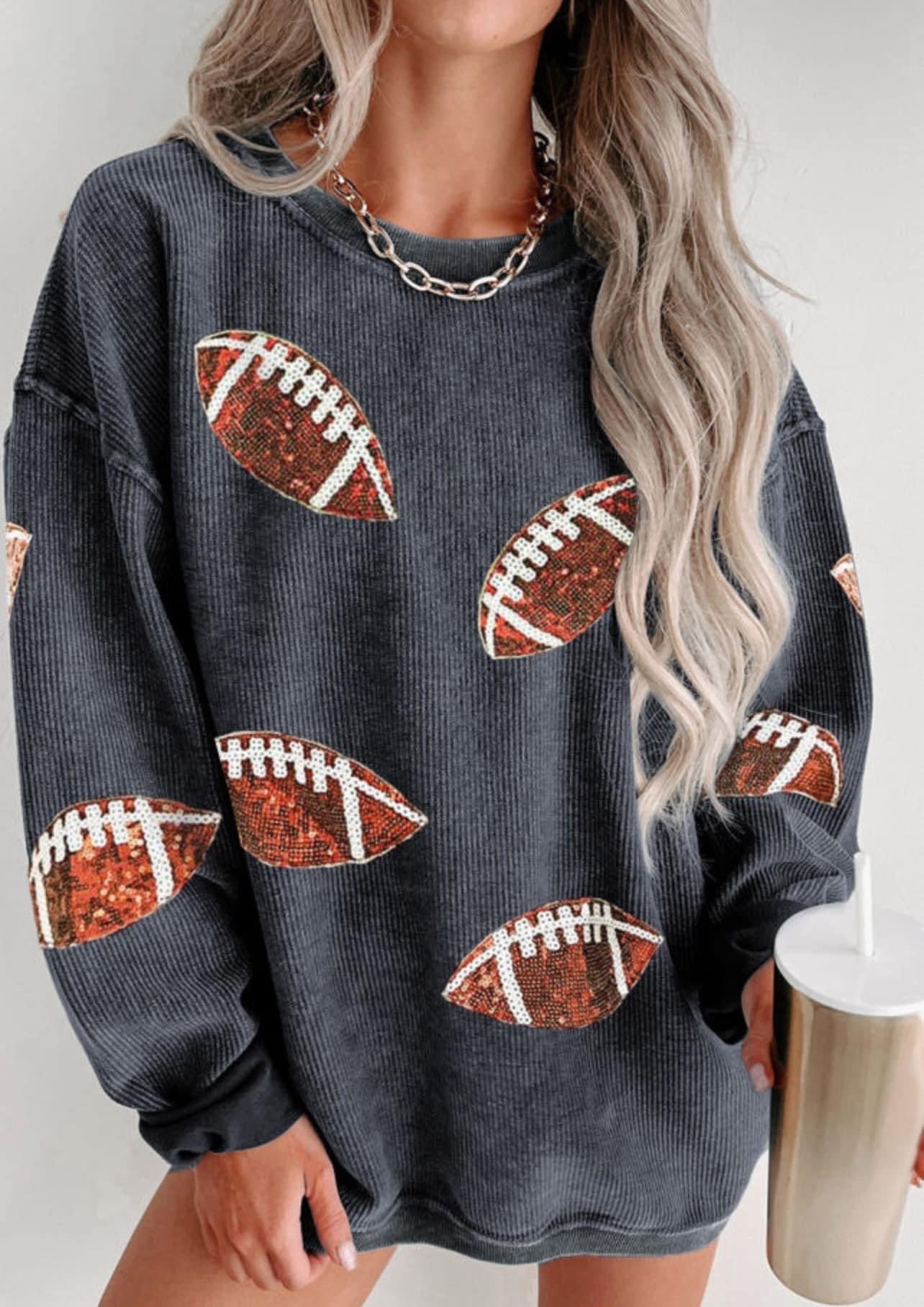 Football Corded Crewneck