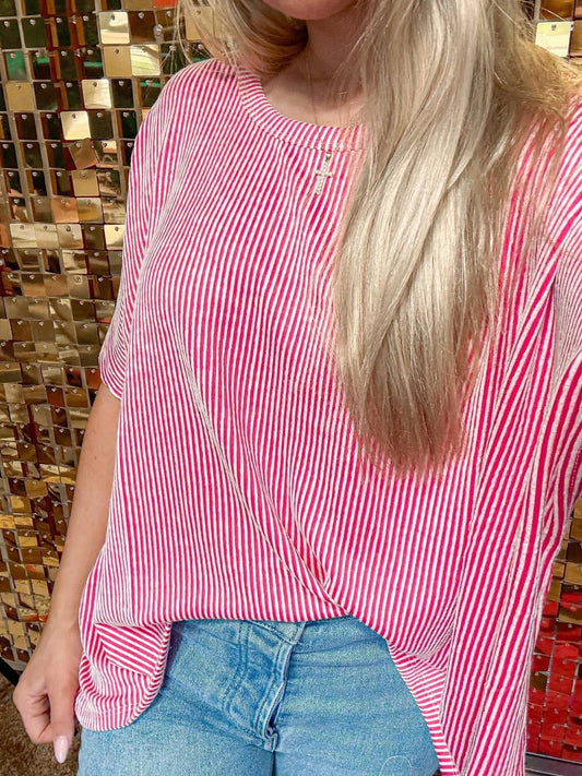 pink ribbed