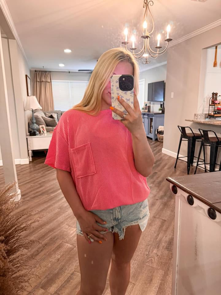 pink pocket tee