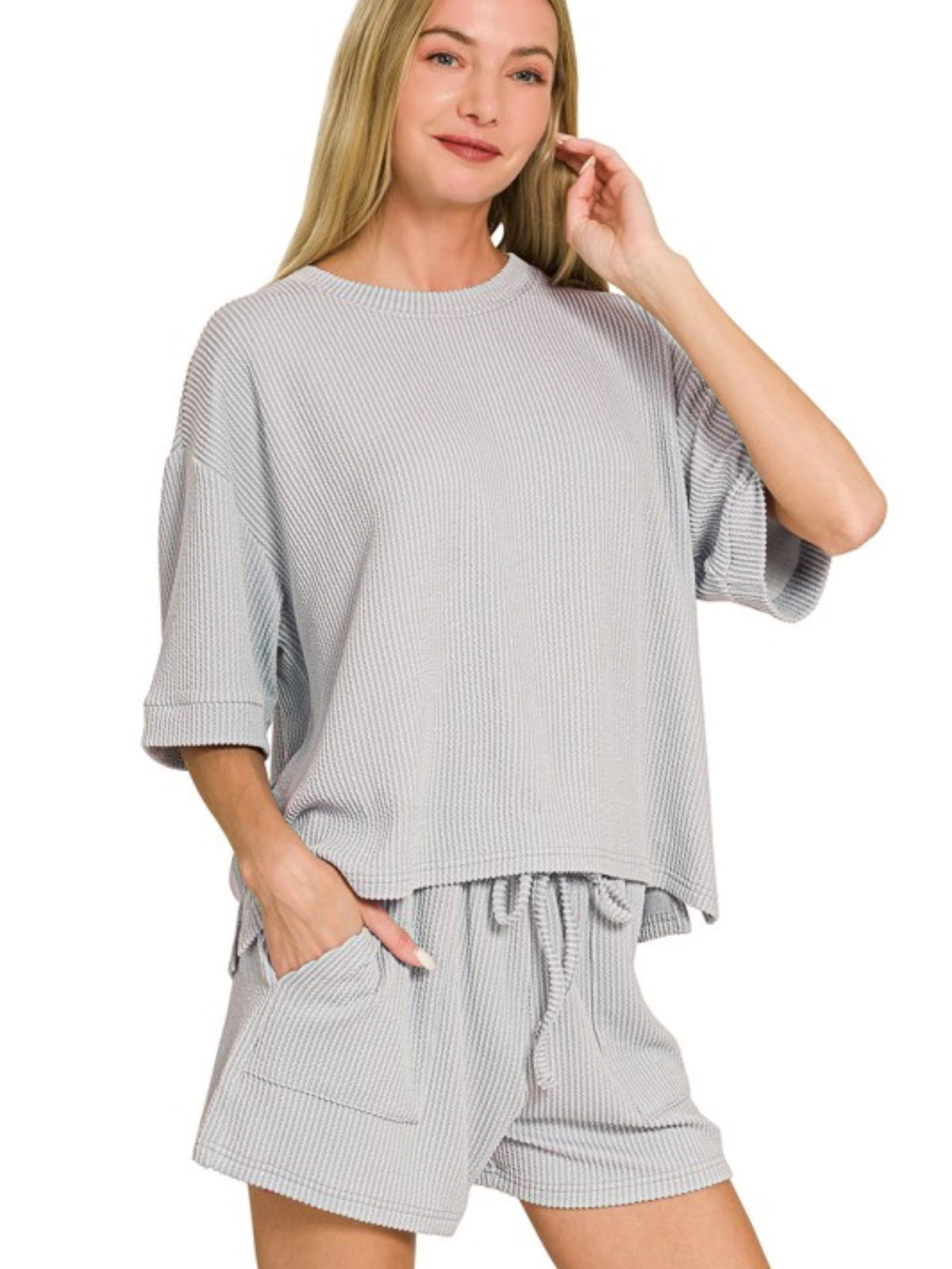 RIBBED light gray