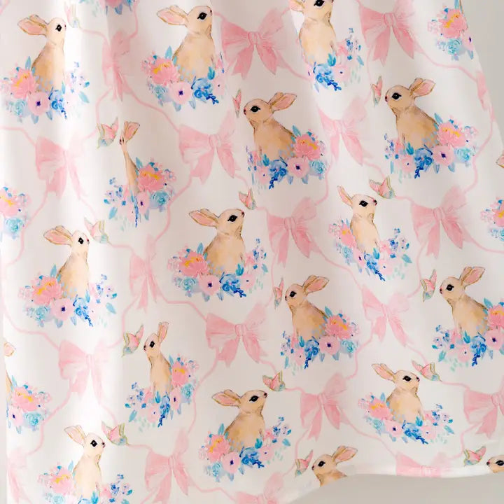 pink bow bunny smock